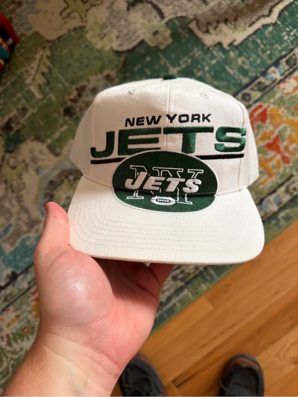 New York Jets White and Green Logo Cap
